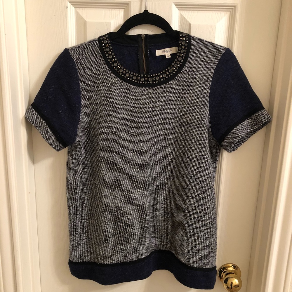 Madewell embellished neck top